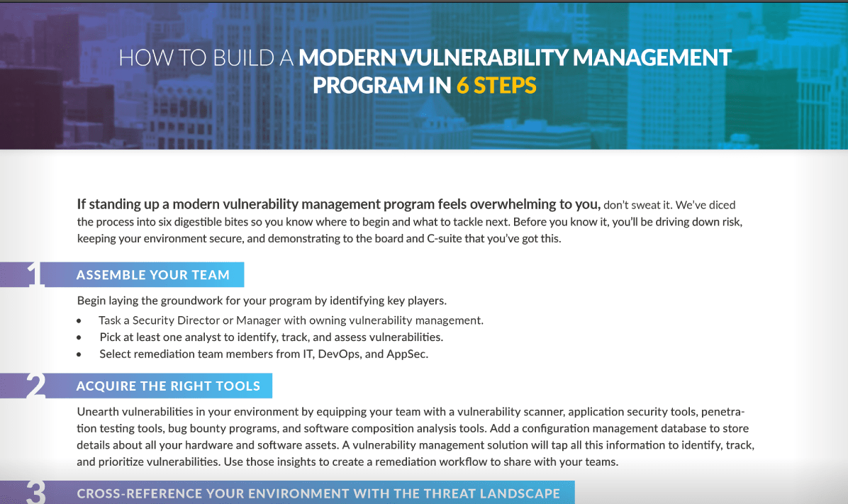 how to build a modern vulnerability management program in 6 steos