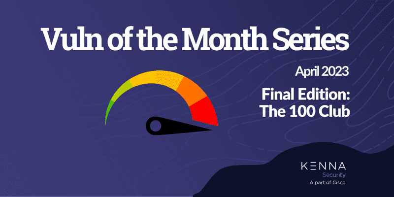 CVEs Risk Score of 100 - Top Software: Top Vendors - April Vuln of the Month: The 100 Club